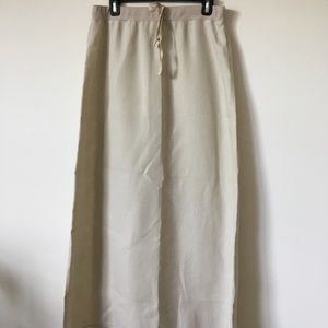Linen beige maxi skirt